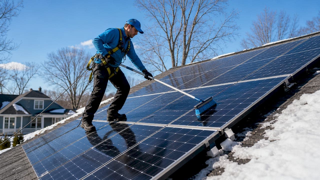 Why Solar Cleaning Matters After Wisconsin Winter